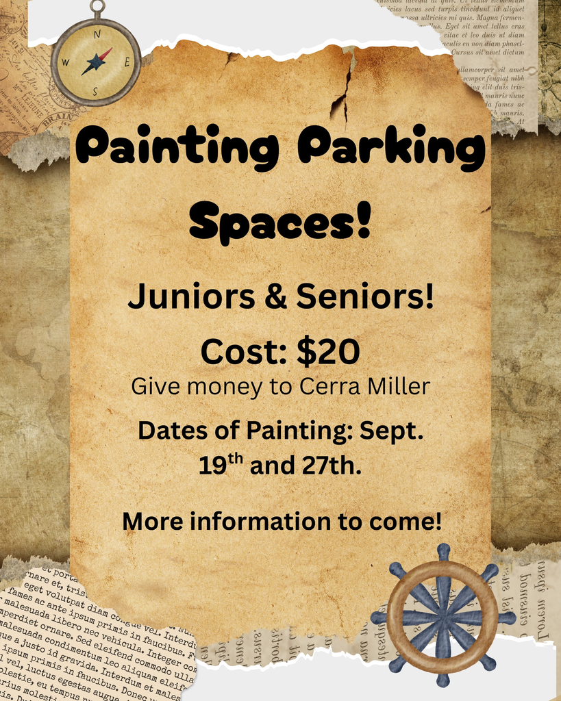 Poster promoting painting junior & senior parking spaces