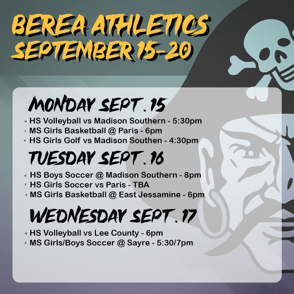 Athletics Schedule