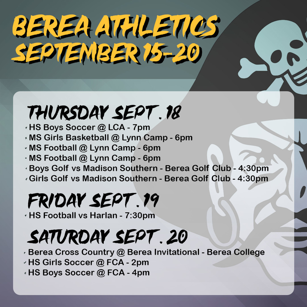 Athletics Schedule
