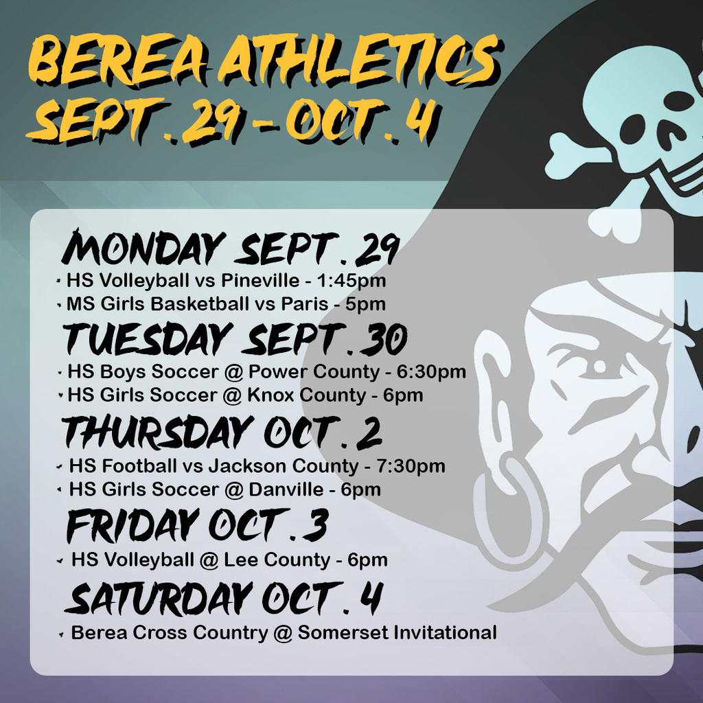 Athletics Schedule
