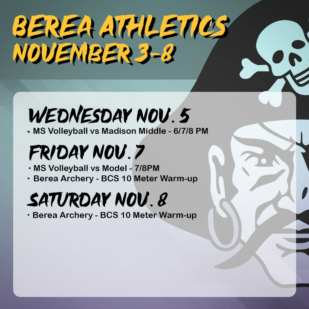 Athletics Schedule Nov. 3-8