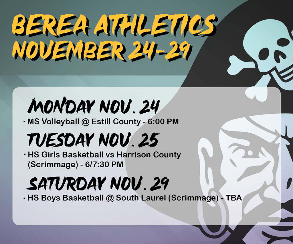 Athletics Schedule Nov. 24-29