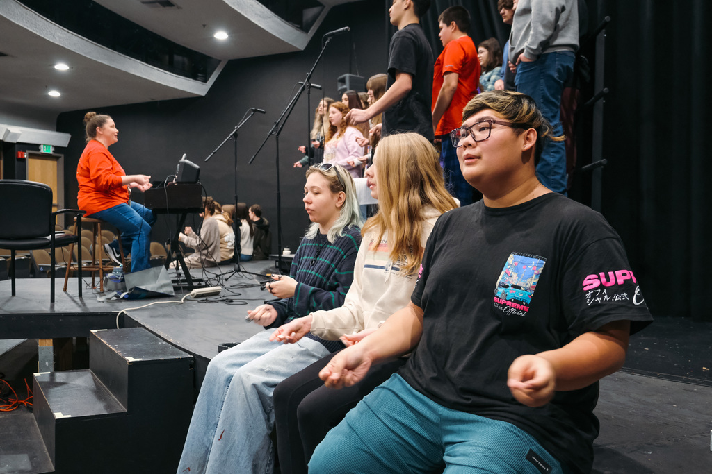 Choir Rehearsing for Winter Concert