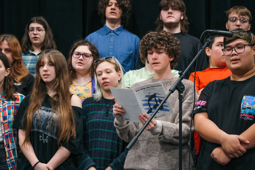 Choir Rehearsing for Winter Concert