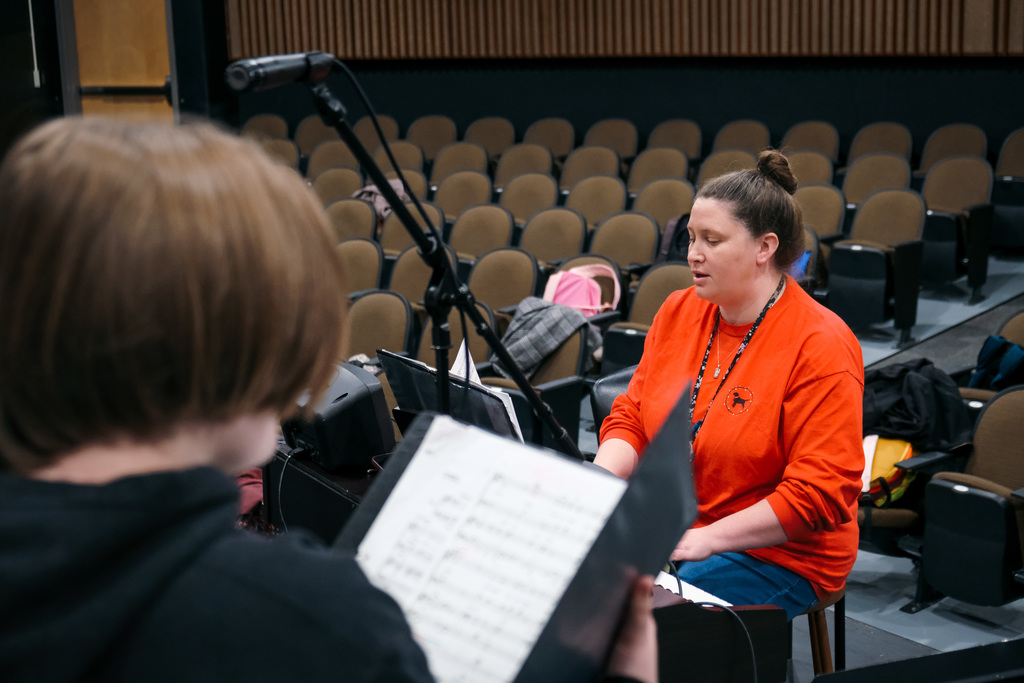 Choir Rehearsing for Winter Concert