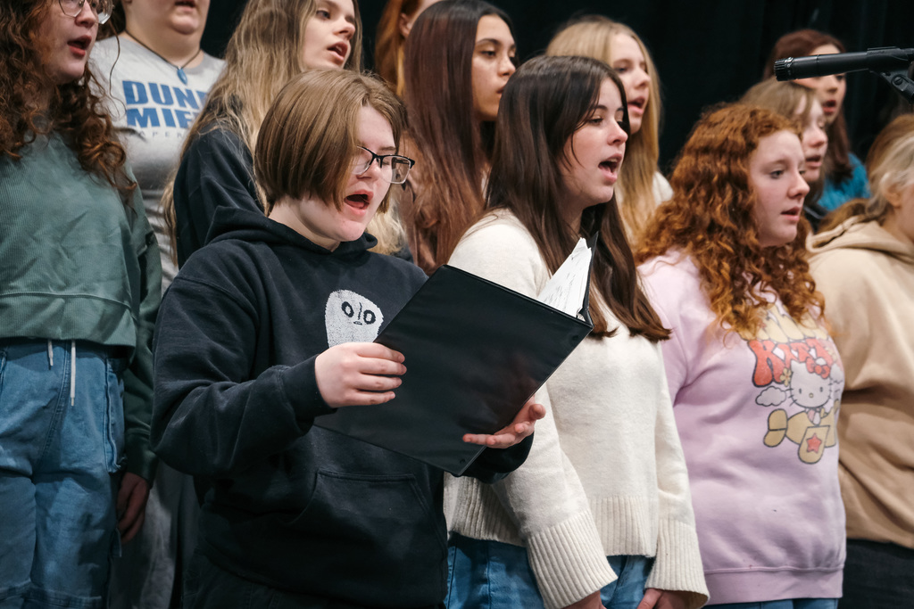 Choir Rehearsing for Winter Concert