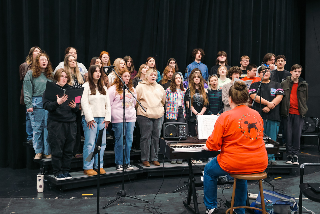 Choir Rehearsing for Winter Concert