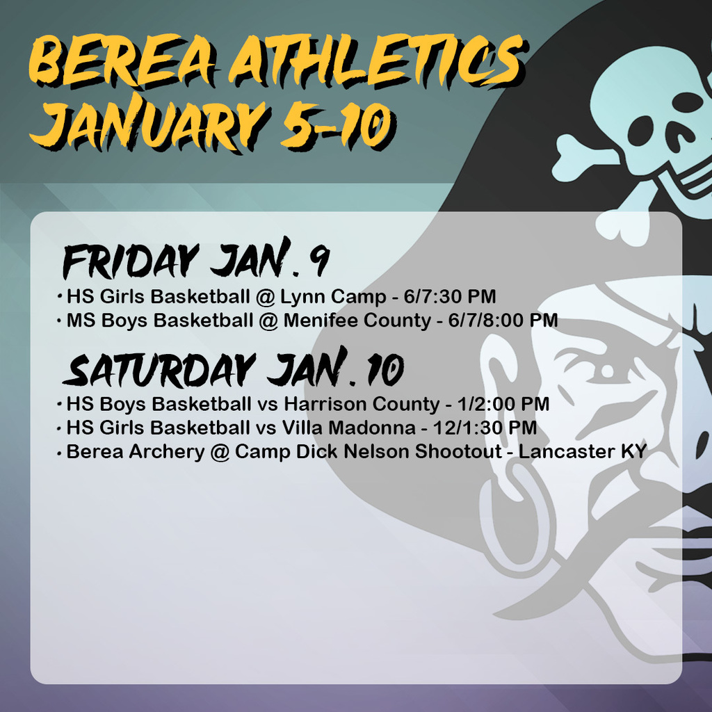 Athletics Schedule Jan. 5-10