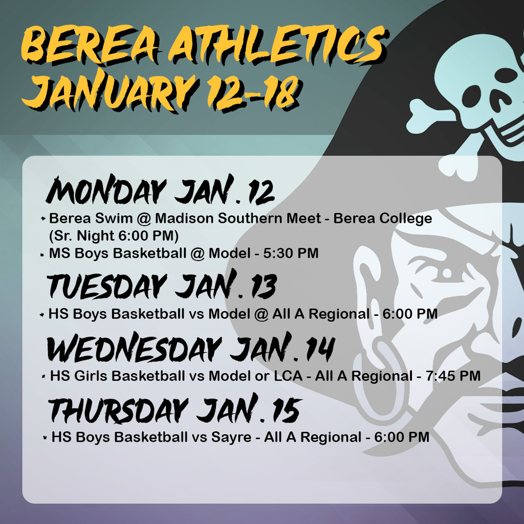 Berea Athletics Jan. 12-18