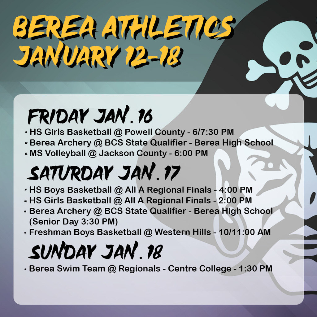 Berea Athletics Jan. 12-18