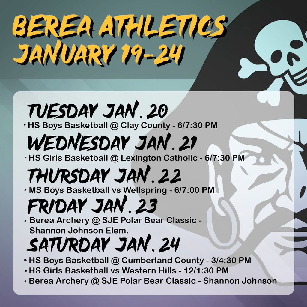 Berea Athletics Jan 19-24
