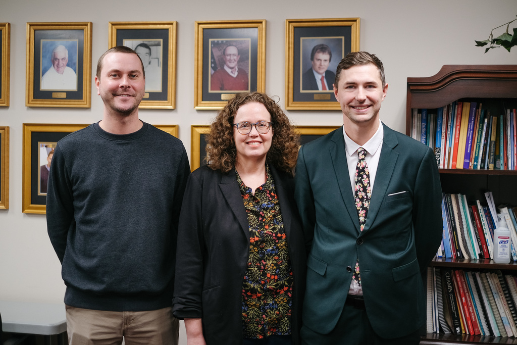 Jenny Hobson with Dr. Ryan Neaves and Nathan Sweet