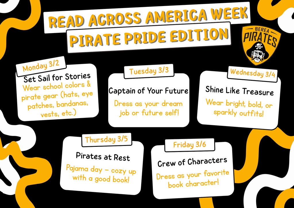 Read Across America Spirit Week Schedule