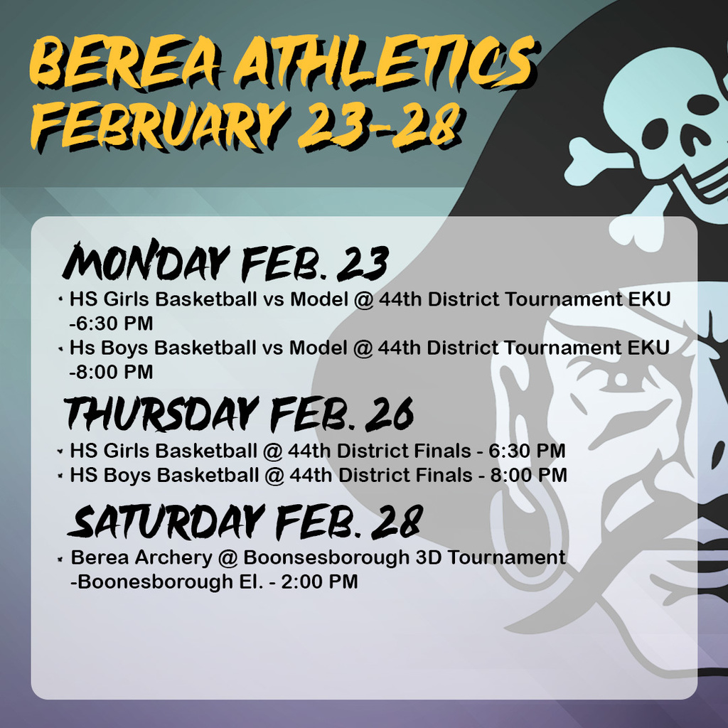 Berea Athletics Feb 23-28