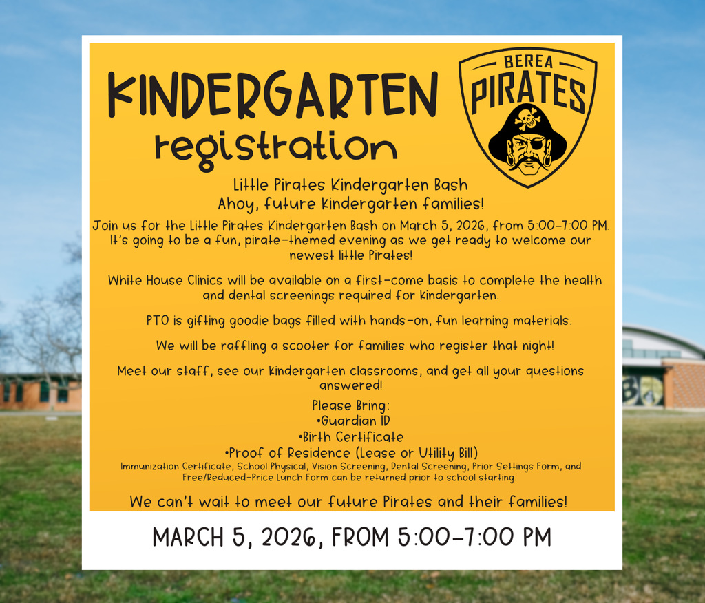 Kindergarten Registration Poster. March 5 from 5-7