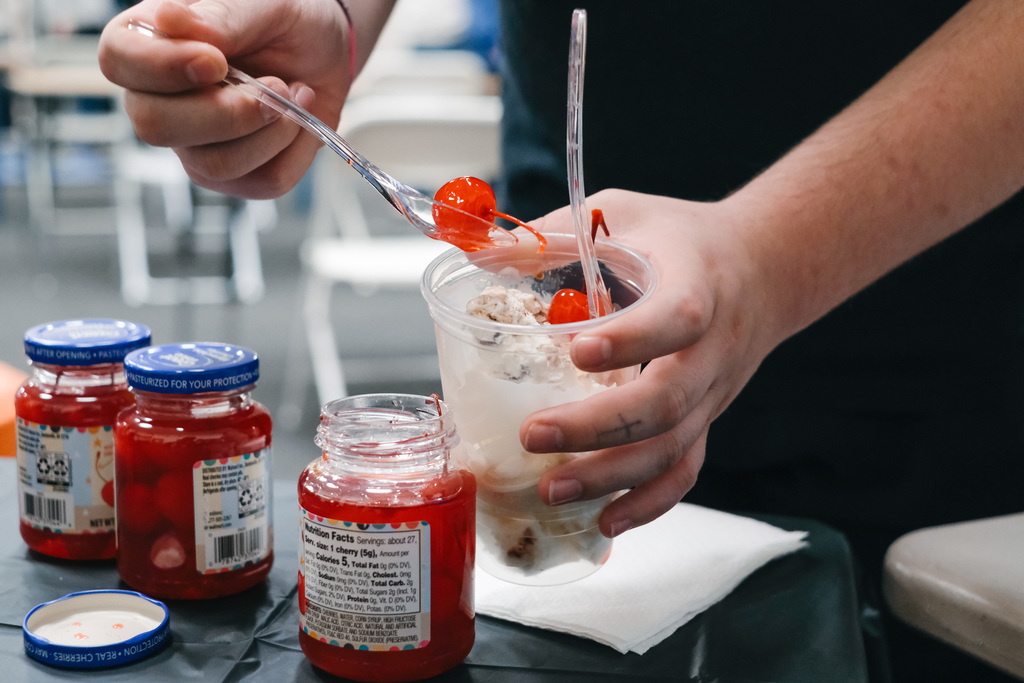 Juniors Enjoy Ice Cream Reward for State SAT School Day Exam