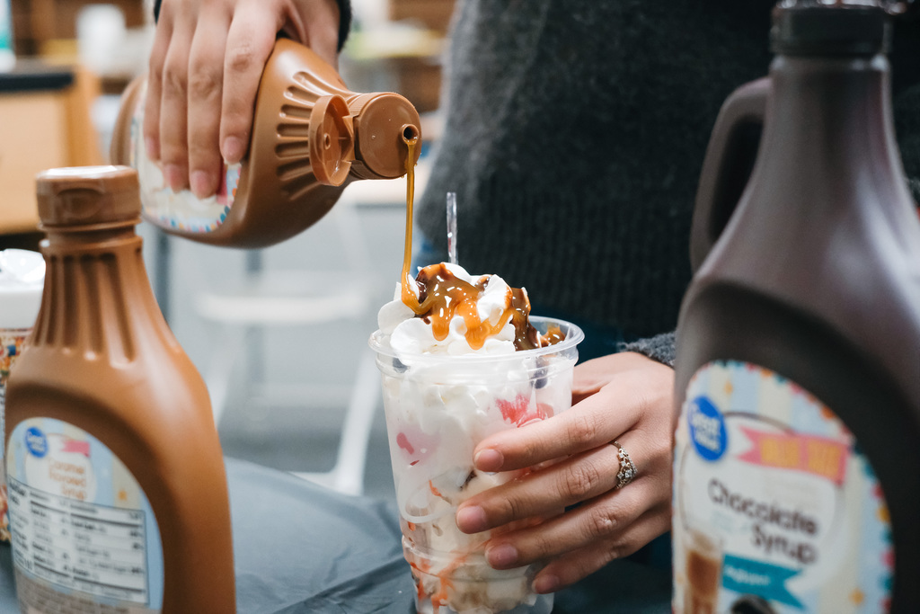 Juniors Enjoy Ice Cream Reward for State SAT School Day Exam