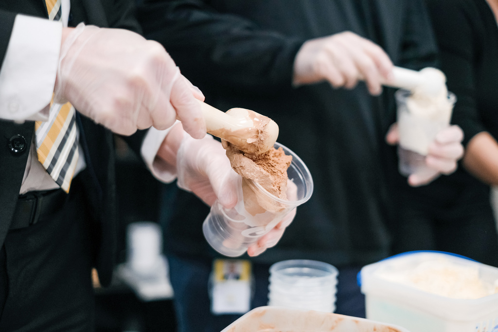 Juniors Enjoy Ice Cream Reward for State SAT School Day Exam