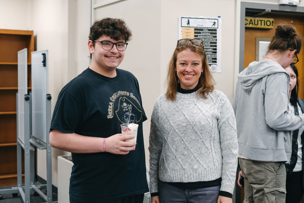 Juniors Enjoy Ice Cream Reward for State SAT School Day Exam