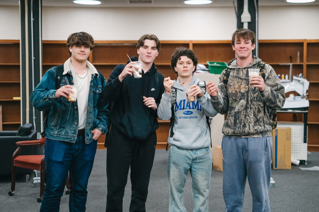 Juniors Enjoy Ice Cream Reward for State SAT School Day Exam