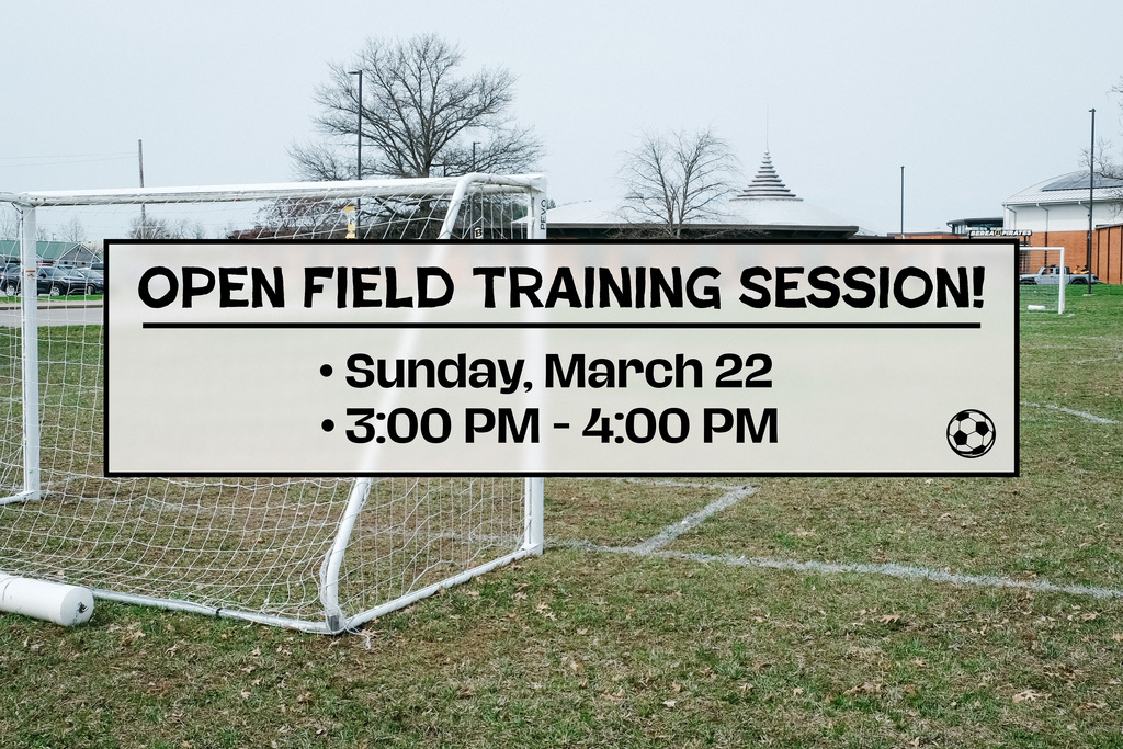 Open Field Training Session Sunday March 22 from 3-4 PM