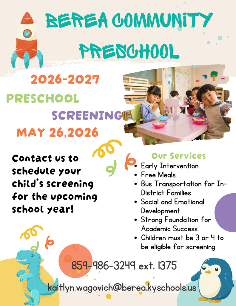 Berea Community Preschool Screening May 26th