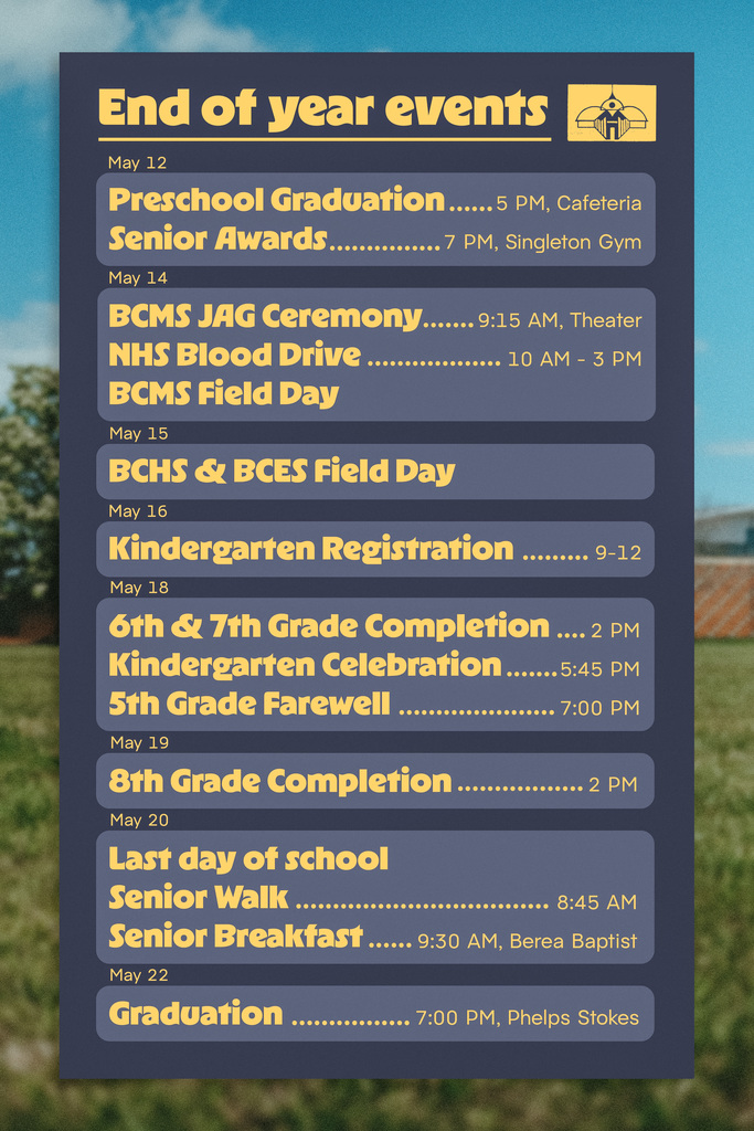 End of year events at BCS!