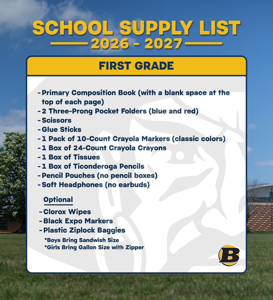 First Grade Supply List