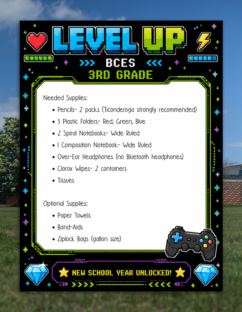 3rd Grade Supply List