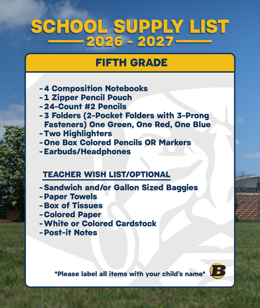 5th Grade Supply List