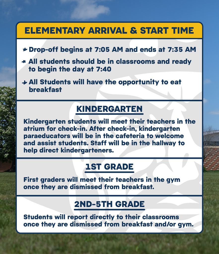 Elementary Arrival & Start Time info