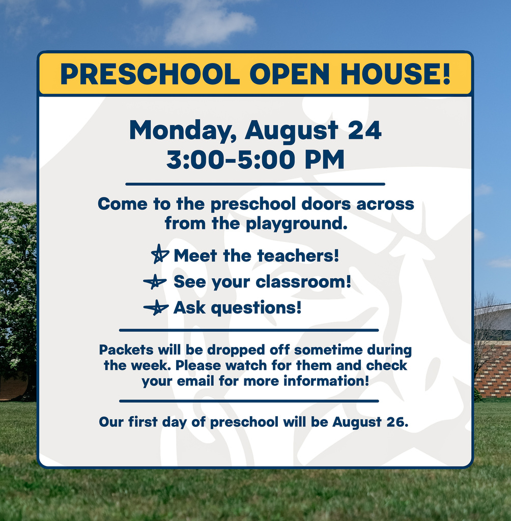Preschool Open House August 24th