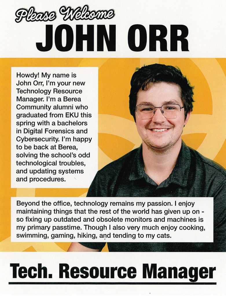 John Orr, New Technology Resource Manager