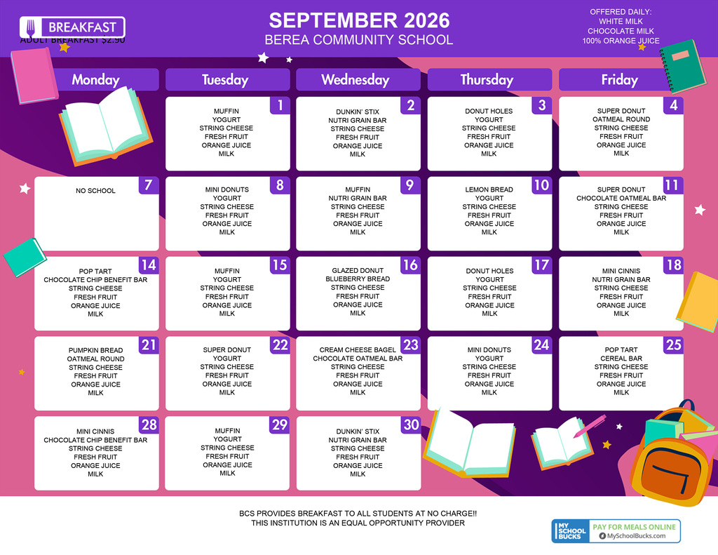 September Grab & Go Menu