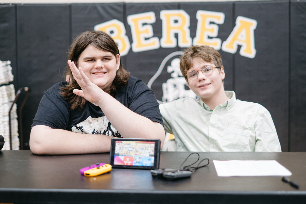 Students set up at booths for this year's club rush