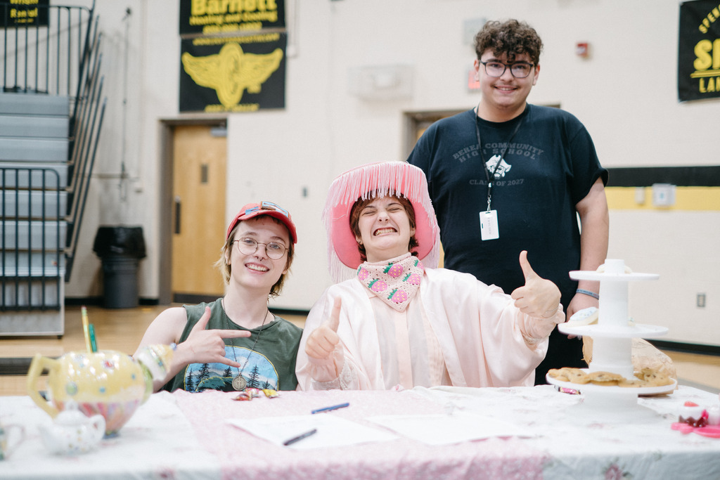 Students set up at booths for this year's club rush