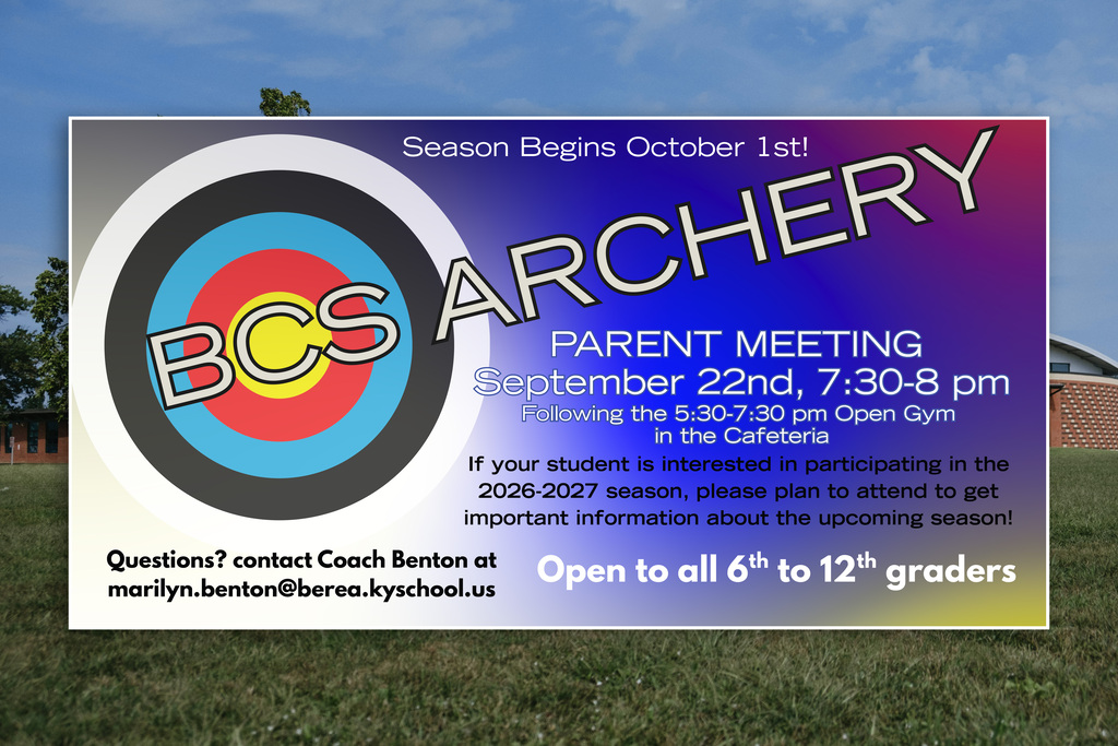 BCS Archery Parent Meeting Sept. 22nd