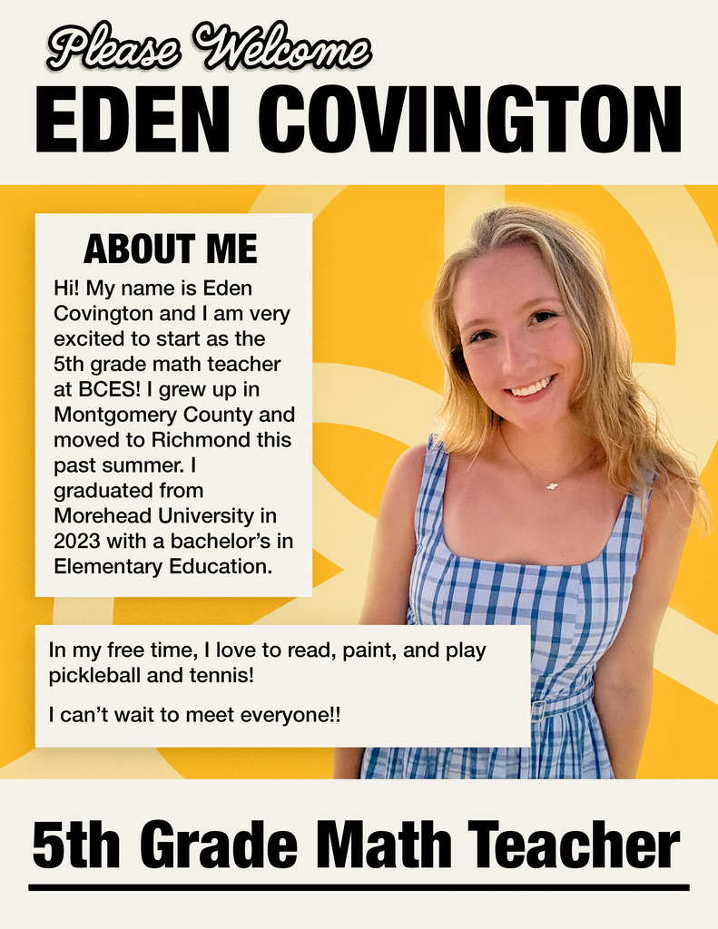 Please Welcome Eden Covington To BCES!