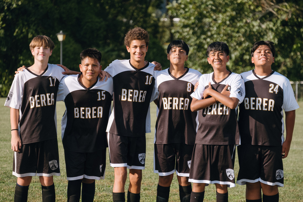 Photo of Middle School Boys Soccer Team at their 8th Grade Night.