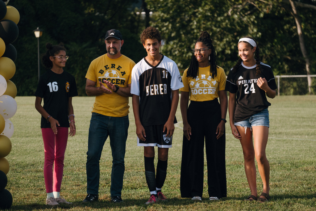 Photo of Middle School Boys Soccer Team at their 8th Grade Night.