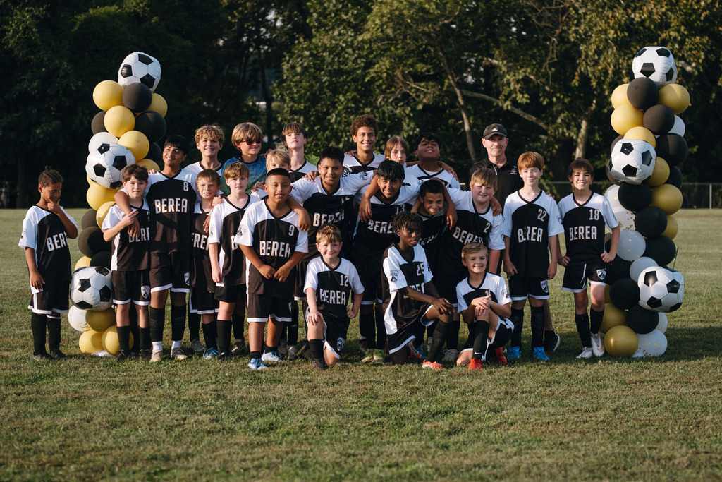 Photo of Middle School Boys Soccer Team at their 8th Grade Night.