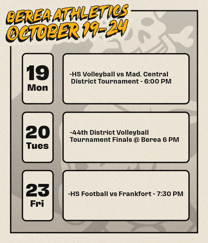 Berea Athletics October 19-24