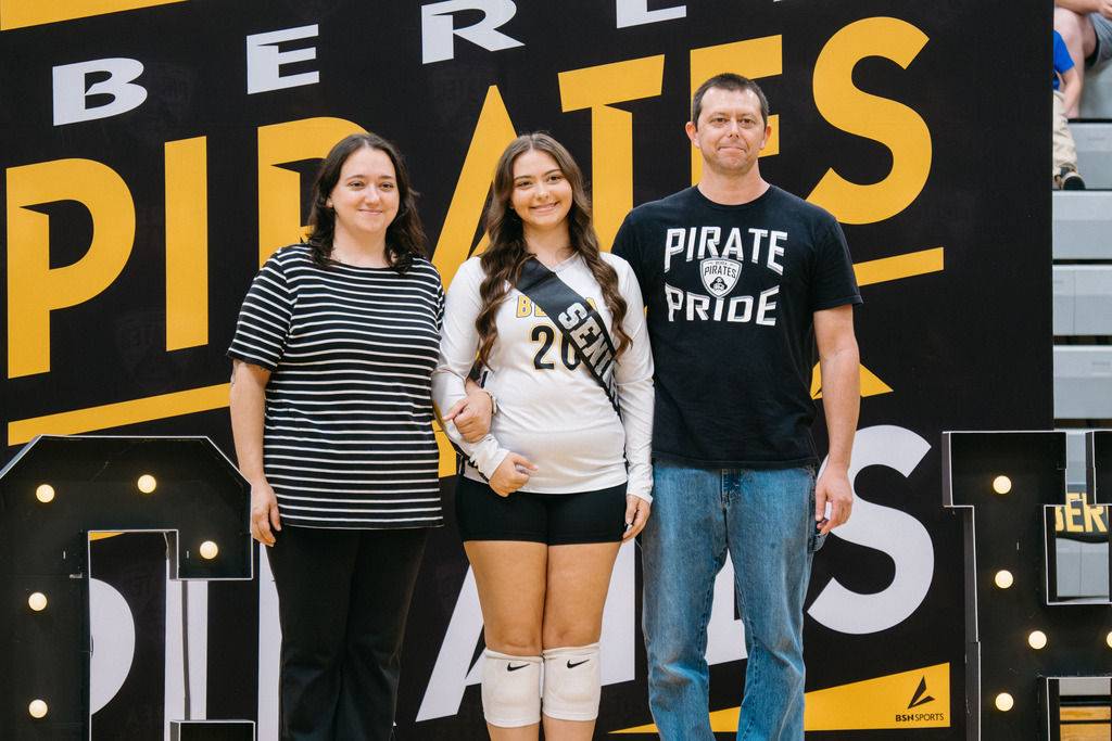 Seniors from the Berea Pirates Volleyball Team Pose for Photos on their Senior Night