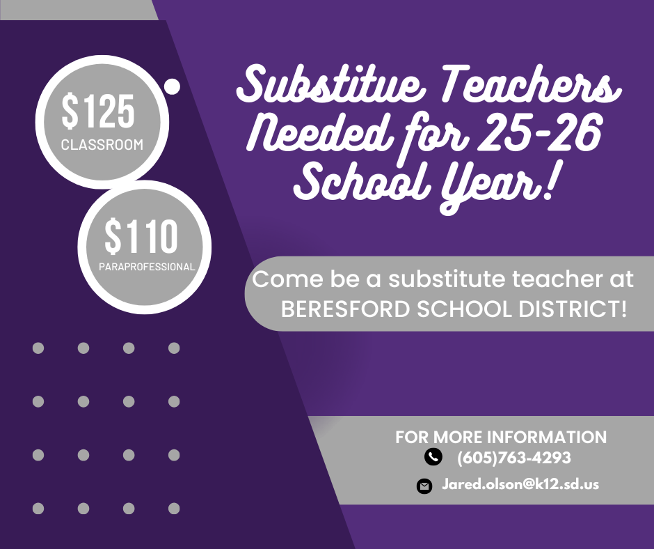 SUBSTITUE TEACHERS NEEDED