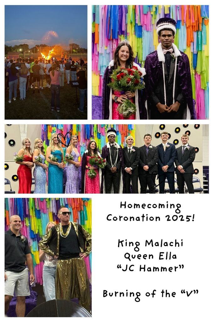 Homecoming Coronation 2025! King Malachi Queen Ella “JC Hammer” Burning of the “V” (1)