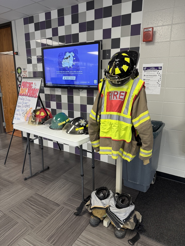 Our firefighters put up a display for students to see as they walked into the kitchen.