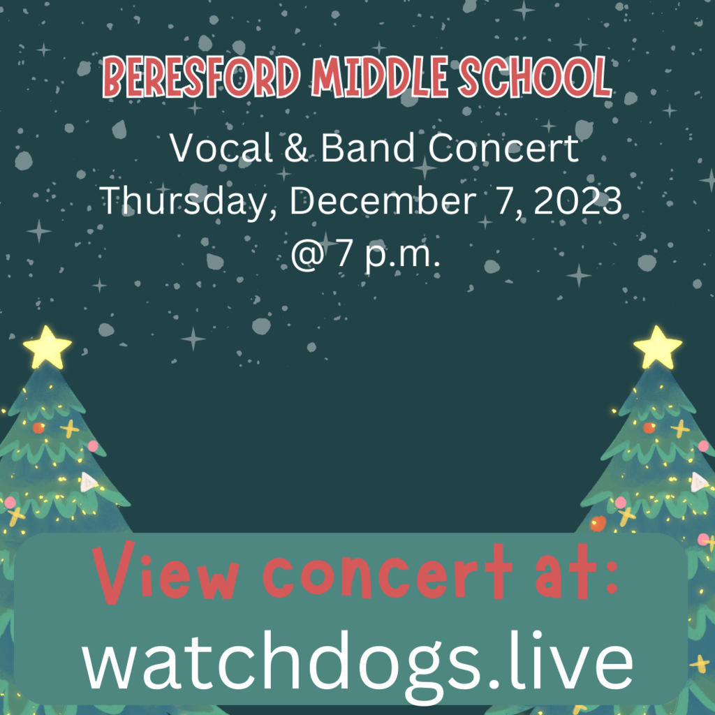 Middle School Band & Vocal Concert tonight!
