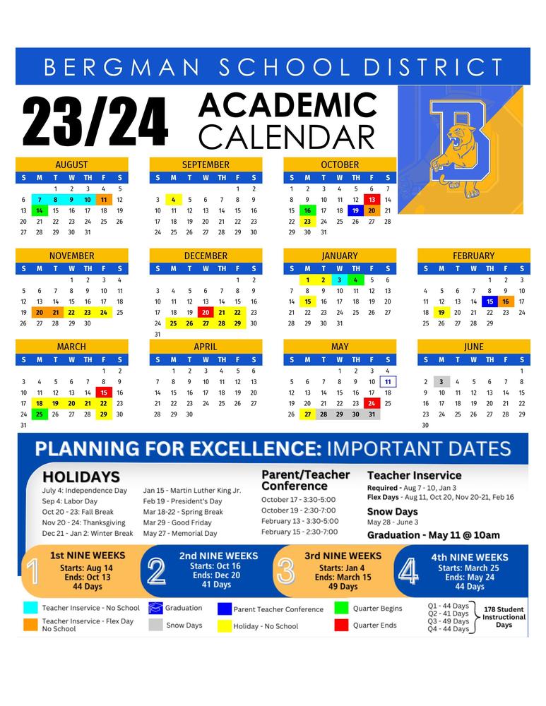 2023 2024 Academic Calendar Bergman Public Schools 2023 2024 Academic Calendar Bergman Public Schools