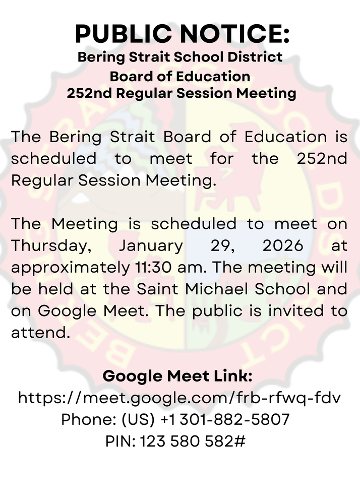 January 29, 2026 252nd Regular Session Meeting Public Notice