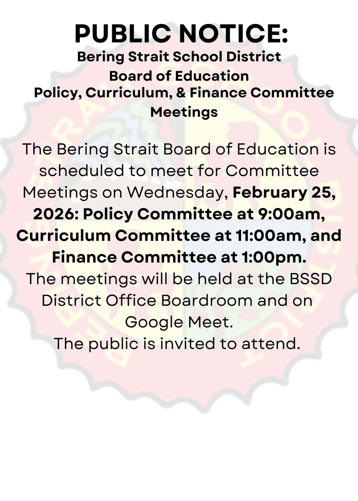 Feb 25 Policy, Curriculum, & Finance Committee Meetings Public Notice